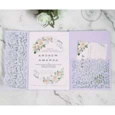 Thank You Card Holiday Greeting Card Laser Cut Iridescent Paper Invitation Card Personalized Custom